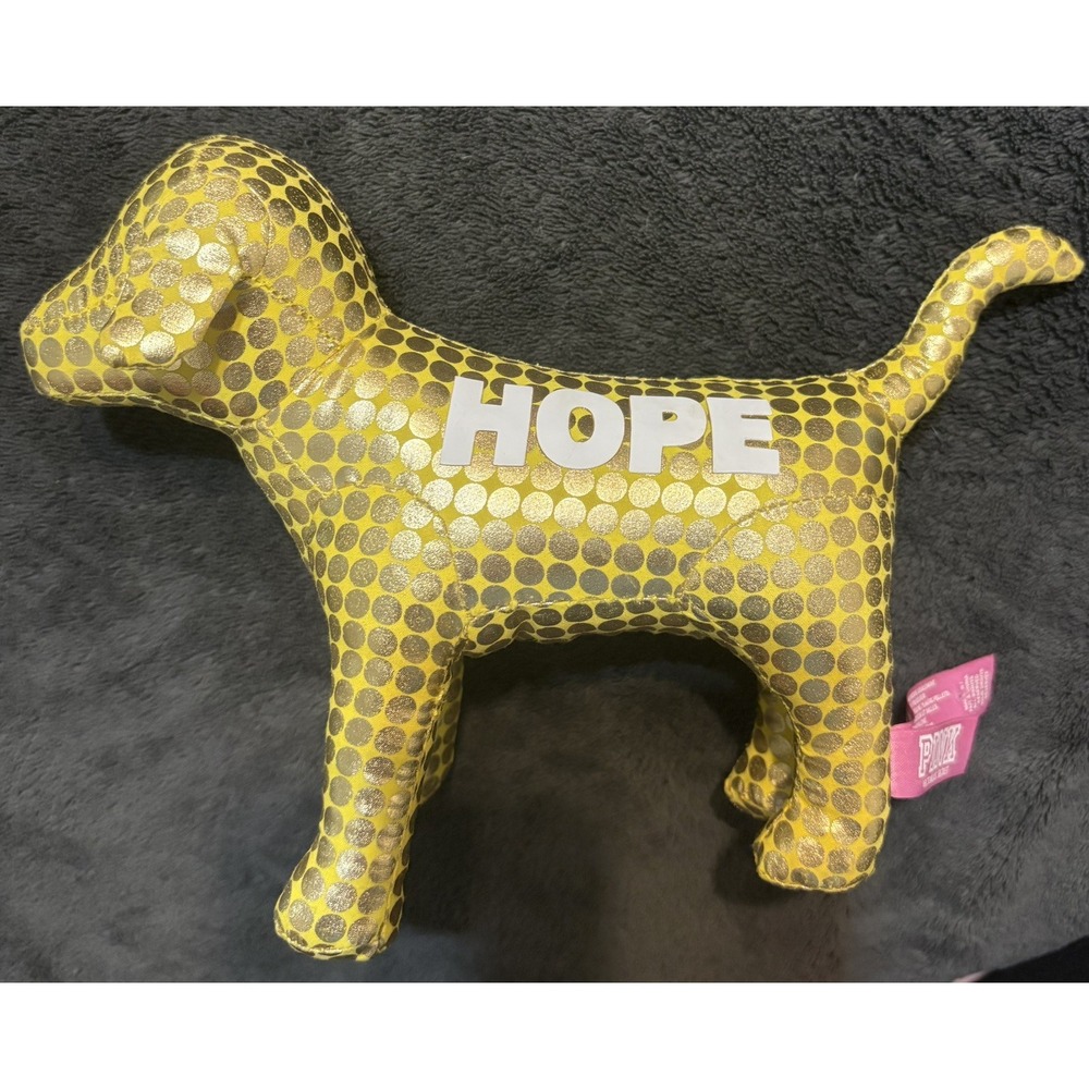 Victorias Secret PINK Plush Dogs 6.5" Gold Hope Dog y2k
